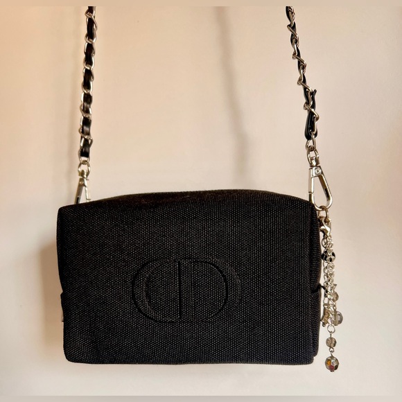 Dior Crossbody Bag Cosmetic Makeup Pouch Silver Hardware Star Charms and Straps - Picture 5 of 15